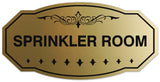 Signs ByLITA Victorian Sprinkler Room Wall or Door Sign - Laser-Engraved Lettering | Durable ABS Plastic | Vibrant Colors | Powerful Foam Tape