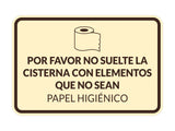 Signs ByLITA Classic Framed Por favor no suelte la cisterna con elementos que no sean papel higiénico Door or Wall Sign | Spanish Restroom Maintenance Signs