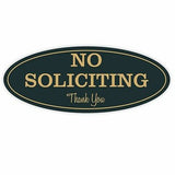 Oval No Soliciting Thank You Sign