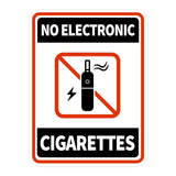 Portrait Round Plus No Electronic Cigarettes Wall or Door Sign | Warning Signage