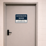 Classic Framed Plus Generator Room — Authorized Personnel Only — Wall or Door Sign | Specialist Room - Sign