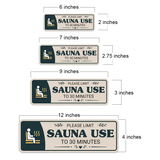 Standard Plus Please Limit Sauna Use to 30 Minutes — Wall or Door Sign | Treatment Room - Sign