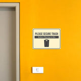 Classic Framed Plus Please Secure Trash Before Placing in Bin Door or Wall Sign | General Waste & Disposal