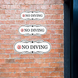 Designer Plus No Diving — Wall or Door Sign | Pool & Aquatic - Sign