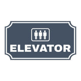 Notched Standard Elevator Wall or Door Sign | Facilities and Rooms Sign