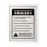 Designs ByLITA Locker Room Safety Rules, Wall Print Art | Retail Store Decoration (Unframed or Framed)