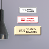 Signs ByLITA Standard Whiskey Tumblers Door or Wall Sign Easy Installation | Durable Construction | Kitchen Essentials | Hygiene | AirBnB Signs