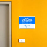 Classic Framed Plus Use Designated Handwashing Stations Only Door or Wall Sign | Hygiene and Safety Signage