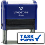 Vivid Stamp Task Started Self-Inking Rubber Stamps Teachers And Schools | Motivational Stamps For Children | Re-inkable Ink Pad