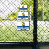 Classic Framed Plus Keep Lineshaft Guard in Place Door or Wall Sign | Miscellaneous Warning Signs - Industrial & Construction