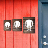 Portrait Round Plus - Fun Rude Restroom Wall or Door Sign | Fun Restroom Sign