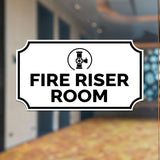 Notched Standard Fire Riser Room Wall or Door Sign | Fire/Emergency/Electrical/Security Safety Signs