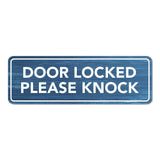 Standard Plus Door Locked Please Knock Wall or Door Sign | Office Room Directions