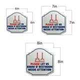 Heritage Plus Please Let Us Know If Restroom Needs Attention Wall or Door Sign | Business Bathroom Hygiene Signage | Stylish Design