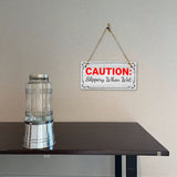 Caution: Slippery When Wet 5x10 Hanging Plus Wall or Door Sign | Home & Office Decor