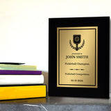 Pickleball Competition Customizable Black Frame Award Plaque | Easel Mount Option | Achievement and Recognition Personalizable Plaques