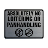 Signs ByLITA Classic Framed Absolutely No Loitering or Panhandling Wall or Door Sign