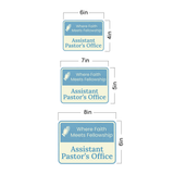Classic Framed Plus Where Faith Meets Fellowship – Assistant Pastor’s Office Door or Wall Sign | Church and Place of Worship Signs
