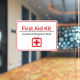 Classic Framed Plus First Aid Kit Located at Reception Desk Door or Wall Sign | Workplace Safety & First Aid