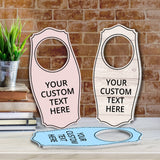 Custom Full Color With Your Logo Door Hangers (4 x 8") | Personalized Door Handle Signs for Homes and Businesses | Create Your Own Message