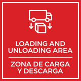Signs ByLITA Square Loading and Unloading Area Wall or Door Sign | Spanish Bilingual Warehouse Signs