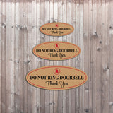 Oval Plus Do Not Ring Doorbell Thank You Wall or Door Sign | Home Signage No Soliciting