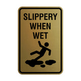 Signs ByLITA Portrait Round Slippery When Wet Wall or Door Sign