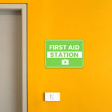 Classic Framed Plus First Aid Station Door or Wall Sign | Health and Safety Workplace Warning