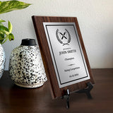 Skiing Customizable Wooden Award Plaque | Easel Mount Option | Achievement and Recognition Personalizable Plaques
