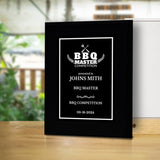 BBQ Master Competition Customizable Black Frame Award Plaque | Easel Mount Option | Achievement and Recognition Personalizable Plaques