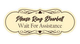 Signs ByLITA Designer Please Ring Doorbell Wait For Assistance Wall or Door Sign