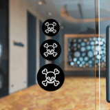 Circle Plus Skull Neon Graphic Style Wall or Door Sign | Live Streamer Gaming Themed Decoration
