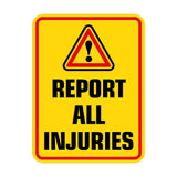 Portrait Round Plus Report All Injuries Wall or Door Sign | Funny Naughty Décor