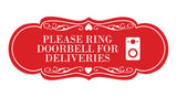 Signs ByLITA Designer Please Ring Doorbell for Deliveries Wall or Door Sign