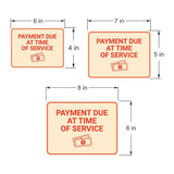 Classic Framed Plus Payment Due at Time of Service Door or Wall Sign | Medical Facility Reception Patient Reminders