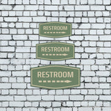 Fancy Plus Restroom (Right Arrow) Wall or Door Sign | Business and Workplace Bathroom Signage