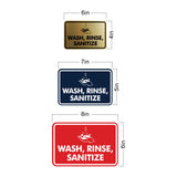 Signs ByLITA Classic Framed Wash, Rinse, Sanitize Wall or Door Sign