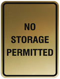 Signs ByLITA Portrait Round No Storage Permitted Sign - Laser-Engraved Lettering | Durable ABS Plastic | Vibrant Colors | Powerful Foam Tape