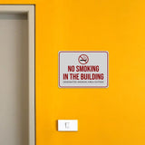 Classic Framed Plus No Smoking in the Building – Designated Smoking Area Outside Door or Wall Sign | Workplace Safety & First Aid