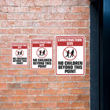 Portrait Round Plus Danger Construction Site Keep Out Wall or Door Sign | Health And Safety Signage
