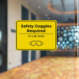 Classic Framed Plus Safety Goggles Required in Lab Area Door or Wall Sign | Workplace Safety & First Aid