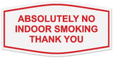 Signs ByLITA Fancy Absolutely No Indoor Smoking Thank you Sign | Legible Lettering | Easy No-Tool Installation | Powerful Foam Tape