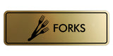 Signs ByLITA Standard Forks Door or Wall Sign Easy Installation | Durable Construction | Kitchen Essentials | Hygiene | AirBnB Signs