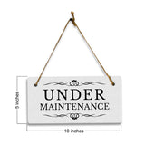 Under Maintenance 5" x 10" Hanging Wall or Door Sign | Rustic Twine | Stylish Business or Office Signage
