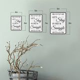 Portrait Round Plus Let's Stay In Bed & Snuggle Wall or Door Sign | Funny Novelty Home Signs | Home Reminders For Families