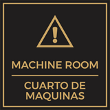 Signs ByLITA Square Machine Room Door or Wall Sign | Spanish Bilingual Warehouse and Factory Health and Safety Signs