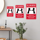 Portrait Round Plus El hurto En Tiendas Es Un Delito Penal Todos los Ladrones Serán Procesados Wall or Door Sign | Spanish Shoplifting Retailer Signage