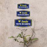 Fancy Plus Smile You're On Camera Wall or Door Sign| Home and Business Security Signage