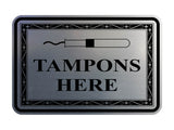 Signs ByLITA Classic Framed Tampons Here Vintage Bathroom Wall or Door Sign