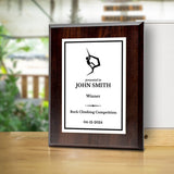 Bouldering & Rock Climbing Customizable Wooden Award Plaque | Easel Mount Option | Achievement and Recognition Personalizable Plaques